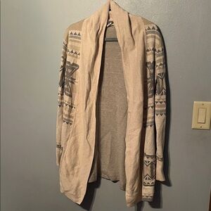 Aztec Patterned Beige Cardigan